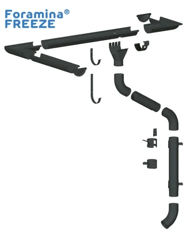 Заглушка желоба универсальная d-125 мм Металл Профиль FORAMINA FREEZE Valori двухсторонний 0,6 Grey