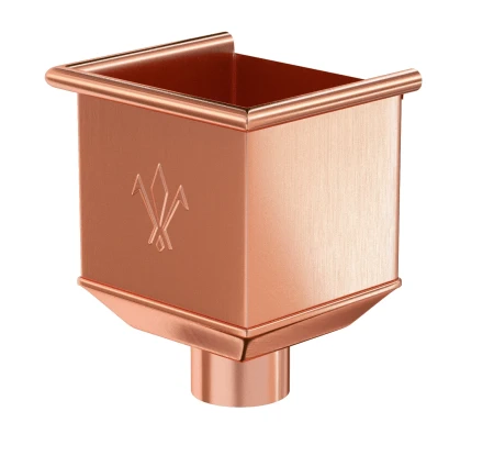 Воронка водосборная квадратная для трубы d-90 мм Aquasystem Элит 0,6 медный