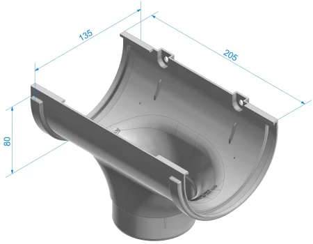 Воронка желоба ПВХ d-120x80 мм Döcke Standard в Туле фото