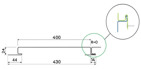Линеарные панели Металл Профиль Линеарная панель  Primepanel-Т-Г 24х400 мм без руста Полиэстер 0,7 в Туле фото