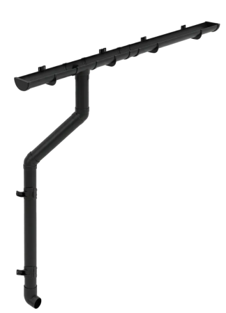 Комплект пластикового водостока d-120/90 мм ГрандЛайн Классика черный RAL 9005 в Туле фото