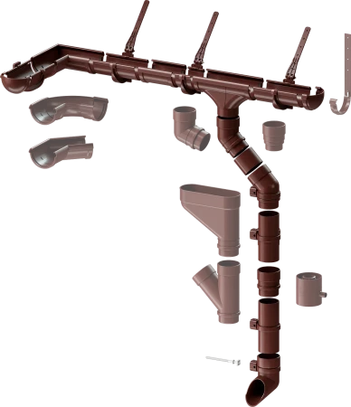 Коллектор для водостока ПВХ Döcke Lux шоколад RAL 8019