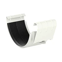 Соединитель желоба d-150 мм Металл Профиль FORAMINA PUR Purman двухсторонний 0,6 RAL 9010