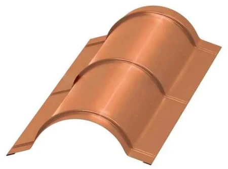 Планка конька круглого Металл Профиль R110x2000 0,5 AGNETA цвет Copper