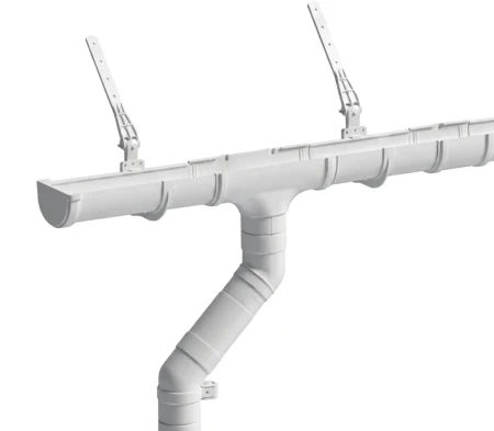 Комплект пластикового водостока d-120x85 мм Döcke Premium пломбир RAL 9003 в Туле фото