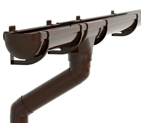 Комплект пластикового водостока d-135/90 мм ГрандЛайн Дизайн шоколадный RAL 8017 в Туле фото