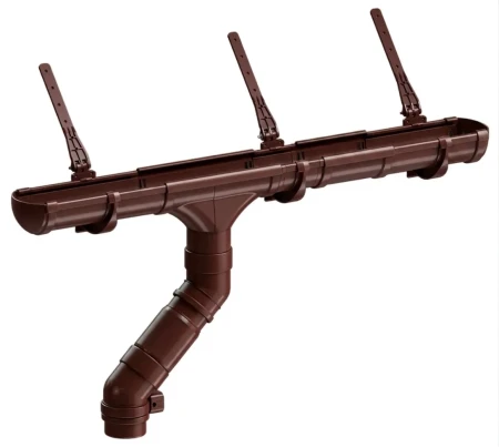 Комплект пластикового водостока d-141x100 мм Döcke lux шоколад RAL 8019 в Туле фото