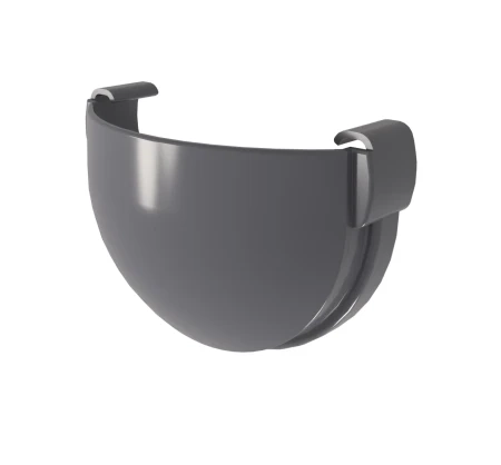 Заглушка желоба d-135 мм универсальная ПВХ Grand Line Дизайн графит RAL 7024