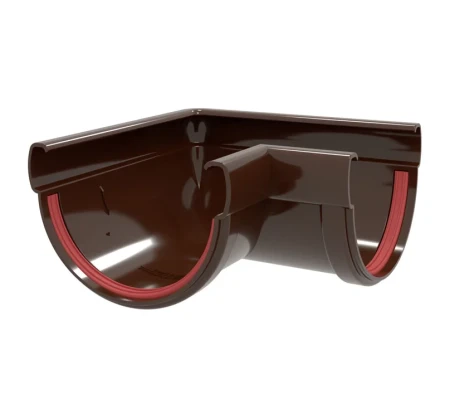 Угол желоба универсальный d-120 мм 90 гр ПВХ Grand Line Классика коричневый RR 32