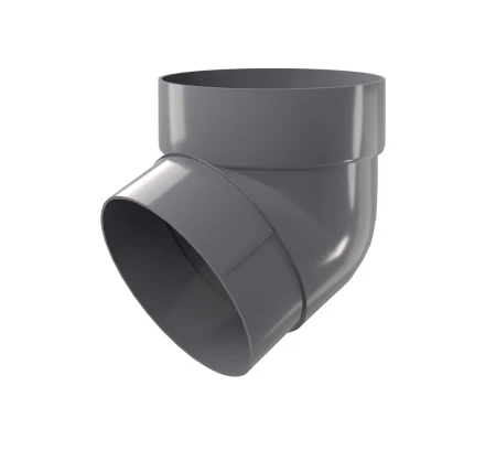 Колено трубы d-90 мм 67 гр ПВХ Grand Line графит RAL 7024