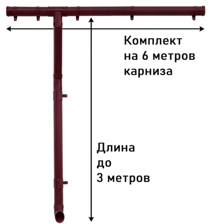 Комплект пластикового водостока d-120/90 мм ГрандЛайн Классика бордо RAL 3005 в Туле фото