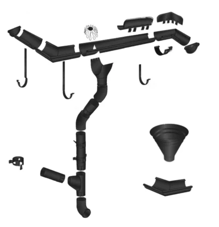 Угол желоба внутренний d-125 мм 135 гр Металл Профиль FORAMINA PUR Purman двухсторонний 0,7 RAL 9005