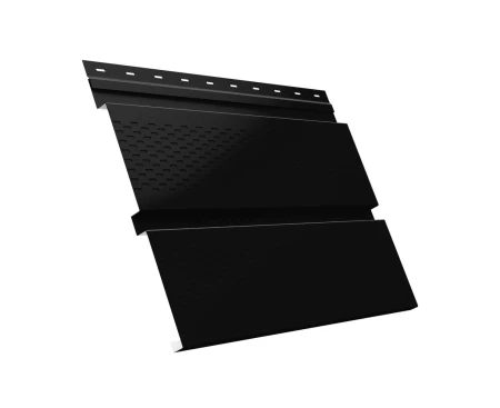 Металлический софит Grand Line Квадро Брус Rooftop Matte (Стальной бархат) 0,5 с полной перфорацией Ral 9005