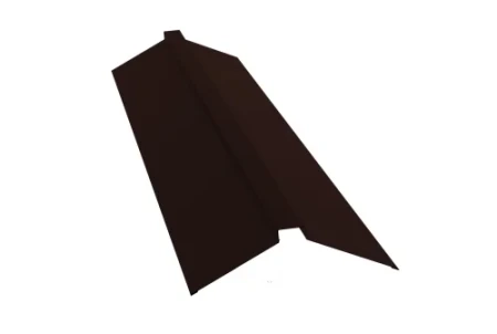 Планка конька плоского Grand Line 115x30x115 0,5 Velur цвет RAL 8017 Планка конька плоского Grand Line 115x30x115 0,5 Velur цвет RAL 8017