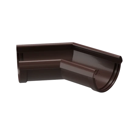 Угол желоба универсальный d-141 мм 135 гр ПВХ Döcke Lux шоколад RAL 8019