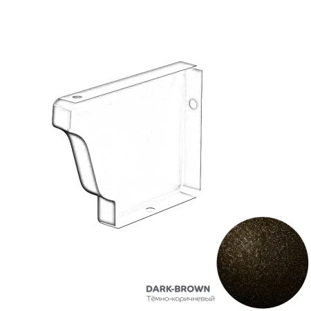 Заглушка желоба левая 120x86 мм Металл Профиль FORAMINA FREEZE QUADRO Valori двухстороннее 0,6 DarkBrown