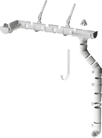 Крепление для кроншейна желоба d-120 мм регулируемое ПВХ Döcke Premium пломбир RAL 9003