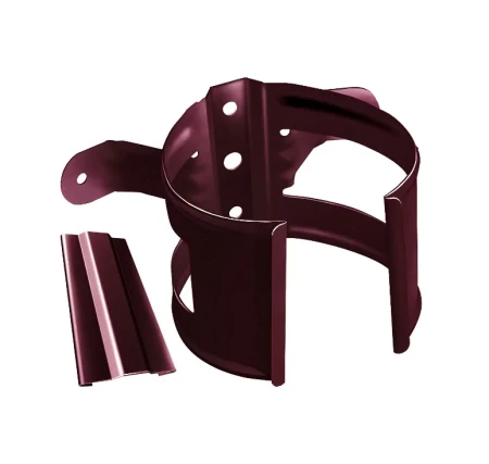 Кронштейн трубы ПВХ d-90 мм на дерево металлический Grand Line бордо RAL 3005